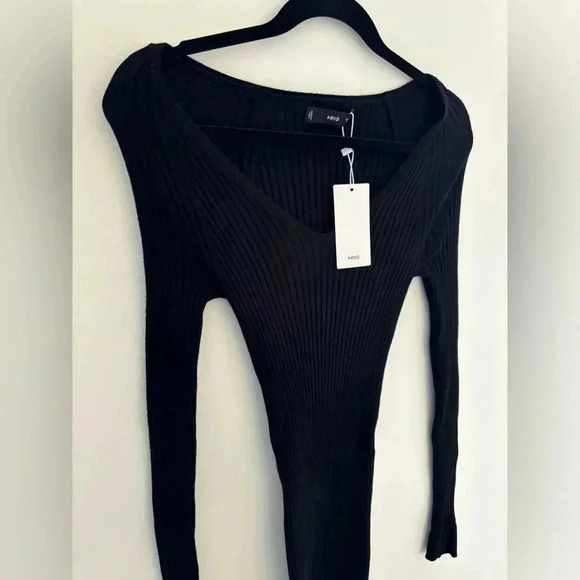 Mango Knit Goleta  Dress in Black NWT - Picture 7 of 12